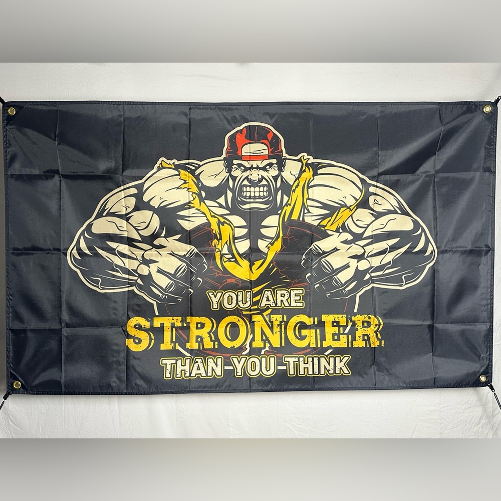 Gym Motivational Banner Flag 5x3 Ft.